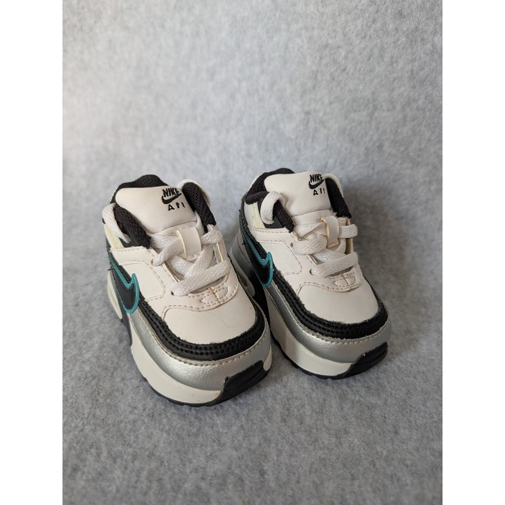 Toddler Nike Air Max Classic Bw Vintage Y2k 2009 Leather Hype 2c White Teal - Picture 15 of 16